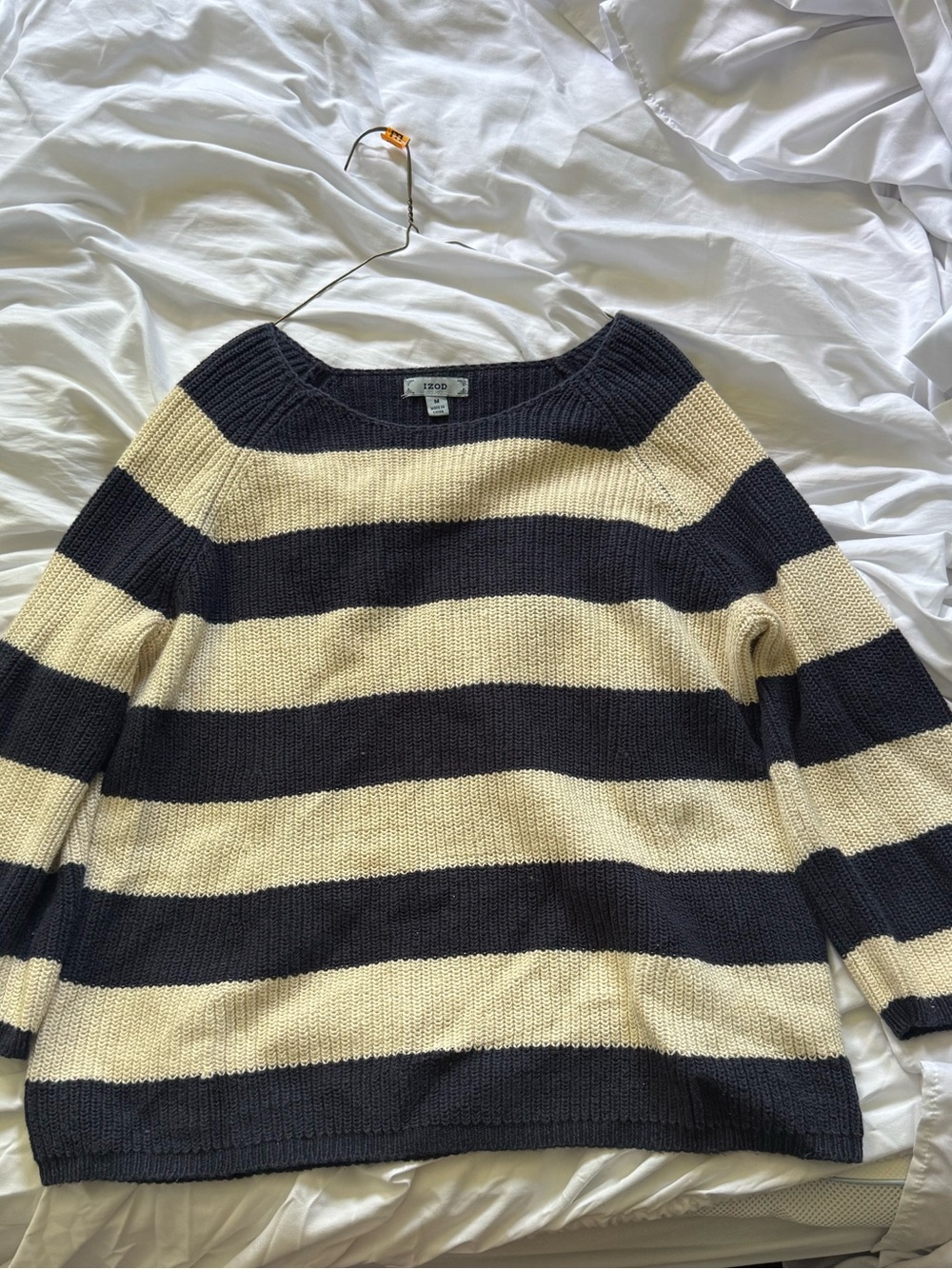 Striped Boatneck Women’s Sweater - Black & Cream
